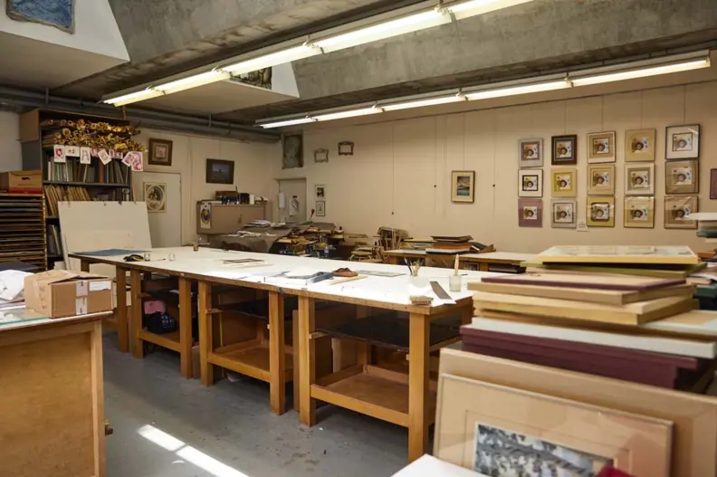 Vue d'enmble d'un atelier d'encadrement